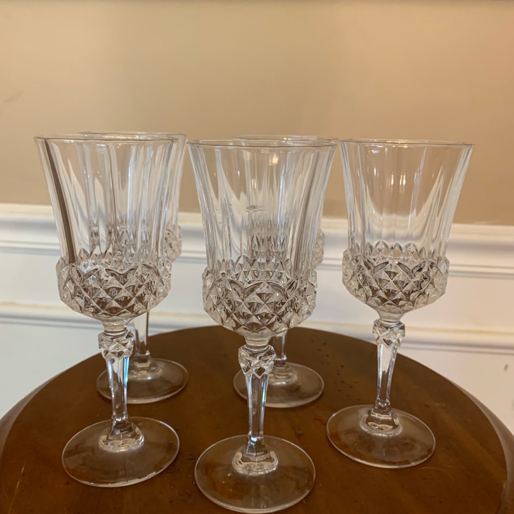 5 Crystal D’Arques Sherry  Glasses